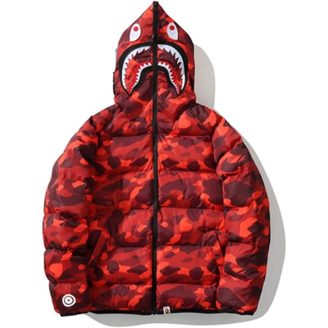 Geaca Cu Gluga BAPE Camo – Rosu