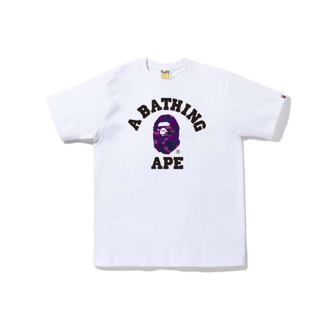 Tricou Bape ABC Camo – Alb/Mov