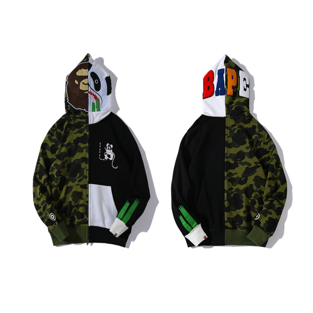 Hanorac Cu Gluga BAPE 1st Camo Ape Panda Half Full Zip