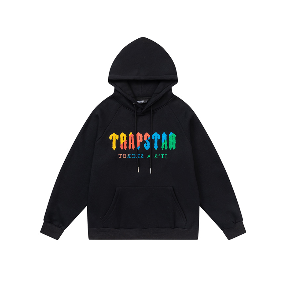 Hanorac Cu Gluga Trapstar – Negru/Multicolor